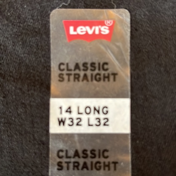 LEVIS Size 14 Long  32"Wx 42"L Dark Black Denim Stretch 5-Pkt MidRise $89 NEW - Picture 7 of 16